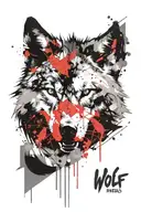 Wolf head tattoo design idea