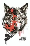 Wolf head tattoo design idea