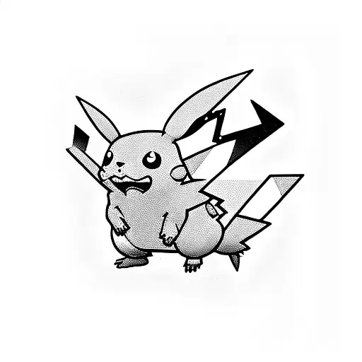 pikachu wearing suits tattoo design idea