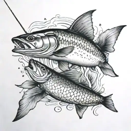 fishing and memorial tattoo tattoo design idea