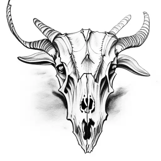 goat skull tattoo design idea