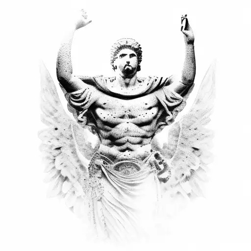 Roman ancient statue tattoo design idea