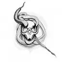 snake skull tattoo design idea