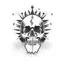 skull with thorn crown tattoo design idea