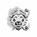 Ancient Roman lion  tattoo design idea
