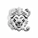 Ancient Roman lion  tattoo design idea
