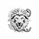Ancient Roman lion  tattoo design idea