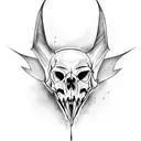 bat skull tattoo design idea