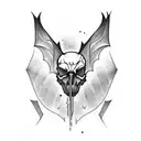 bat skull tattoo design idea