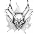 bat skull tattoo design idea