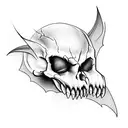 bat skull tattoo design idea