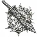 kunai rope dart tattoo design idea