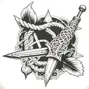 kunai rope dart tattoo design idea