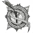 kunai rope dart tattoo design idea