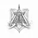 lighting with 3 swords in background tattoo design idea