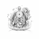 Time & Perseverance tattoo design idea