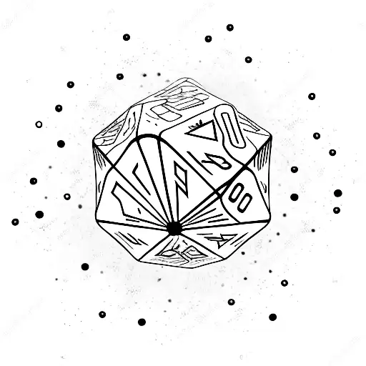 2D Multiple blurred dice overlaying each other showing uncertain future and looking like they spin in a clean way tattoo design idea