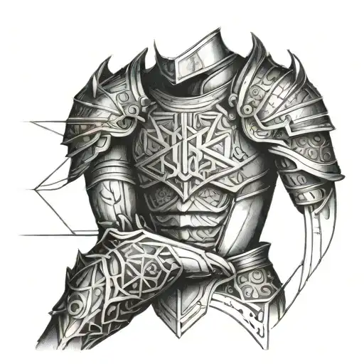 fore-arms armor,antique,geometric design. tattoo design idea