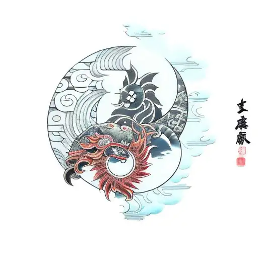 Sun and Moon tattoo design idea