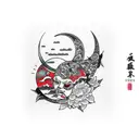 Sun and Moon tattoo design idea