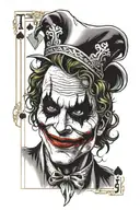inside the tarot joker card, the face painted joker tattoo design not real joker tattoo design idea