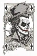 inside the tarot joker card, the face painted joker tattoo design not real joker tattoo design idea