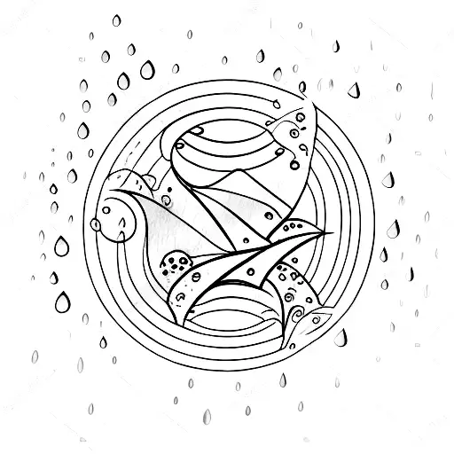  rain and ocean collide tattoo design idea
