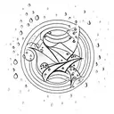  rain and ocean collide tattoo design idea