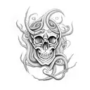 skull with tentacles tattoo design idea