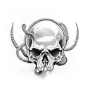 skull with tentacles tattoo design idea