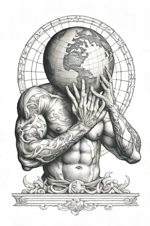 atlas holding the world tattoo design idea