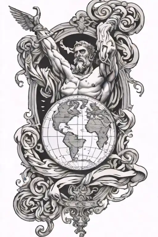 atlas holding the world Bible verse incorporated tattoo design idea