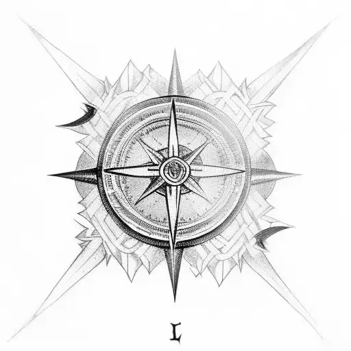 half sleeve, Norse style, dark trees at bottom, Norse compass at top. Thor and lightning in middle tattoo design idea