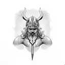 viking Lightning Thor trees tattoo design idea