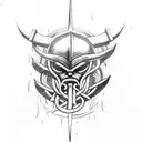viking Lightning Thor trees tattoo design idea