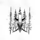 viking Lightning Thor trees tattoo design idea