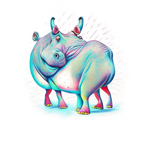 hippo abduction tattoo design idea