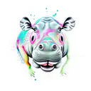 hippo abduction tattoo design idea