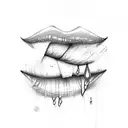 lips with poison dripping out  tattoo design idea
