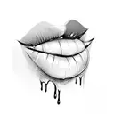 lips with poison dripping out  tattoo design idea