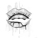lips with poison dripping out  tattoo design idea
