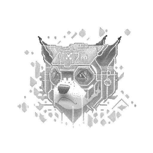 A pixel art representation of Yuri from the video game tattoo design idea