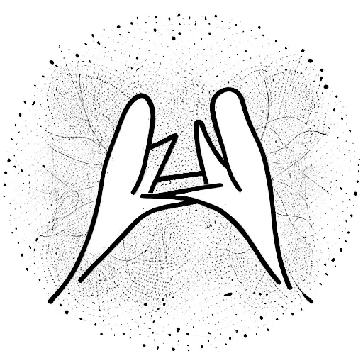 Abstract tribal design of two people giving hands tattoo design idea