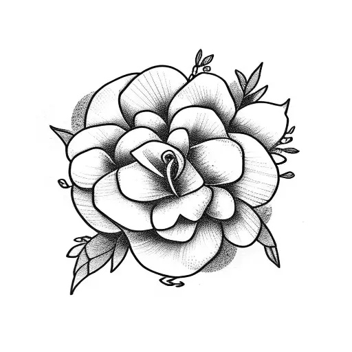 bts and flowers tattoo design idea