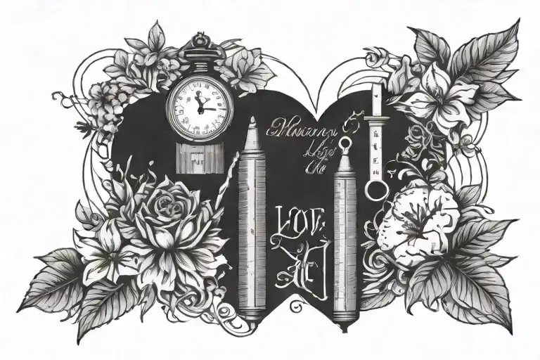 measure your life in love tattoo design idea