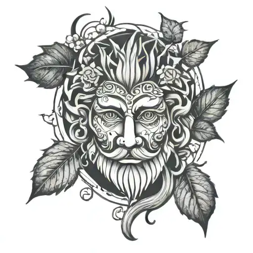 Dionysos, witchcraft inspired tattoo tattoo design idea