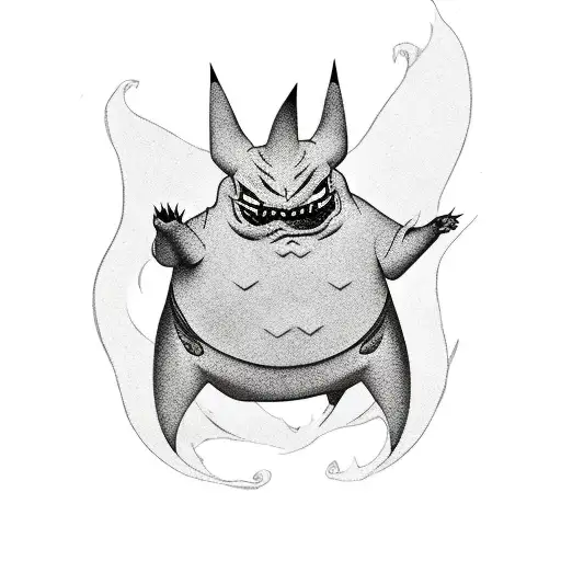 Gengar Pokemon, Cannabis  tattoo design idea