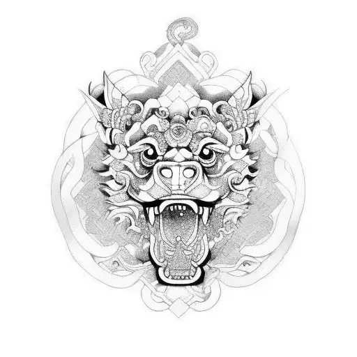 Foo Dog tattoo design idea