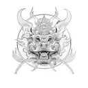 Foo Dog tattoo design idea