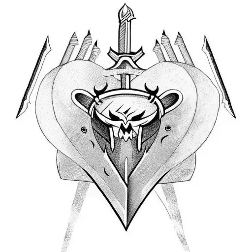 sword and text set your heart ablaze tattoo design idea